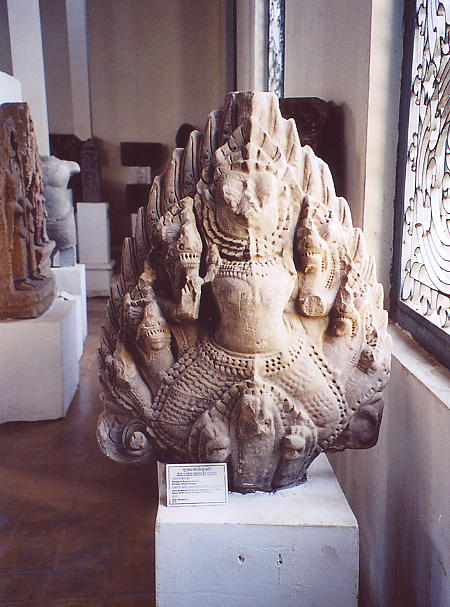 A garuda and naga carving from Banteay Chhmar, in Battambang's Provincial Museum {click to enlarge}