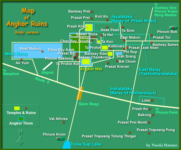 A map of Angkor - courtesy of Naoki Hatano